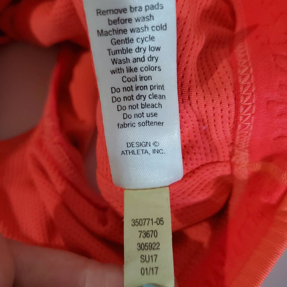 Athleta Triple Dare Sports Bra Red It Neon Women's Size XS Activewear Athletic - Picture 8 of 10